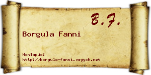 Borgula Fanni névjegykártya